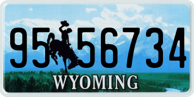 WY license plate 9556734
