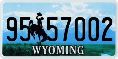 WY license plate 9557002