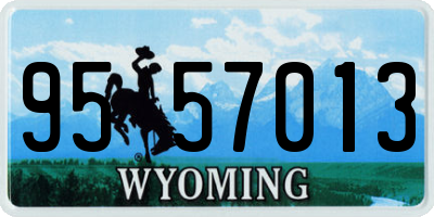 WY license plate 9557013