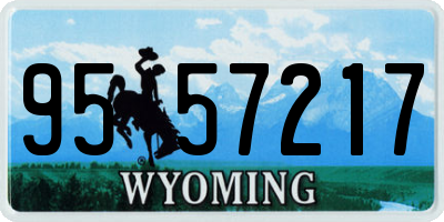 WY license plate 9557217