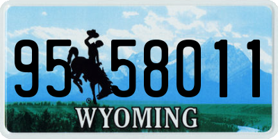 WY license plate 9558011