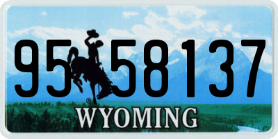 WY license plate 9558137