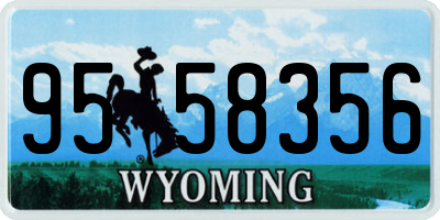 WY license plate 9558356