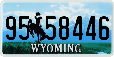 WY license plate 9558446