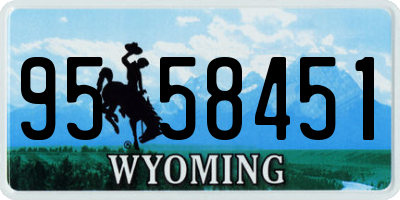 WY license plate 9558451