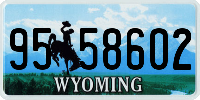 WY license plate 9558602