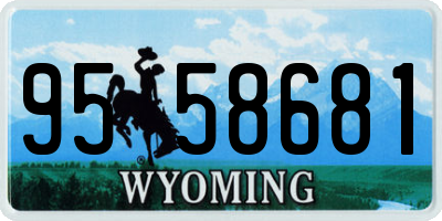 WY license plate 9558681