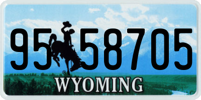 WY license plate 9558705