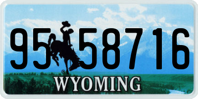 WY license plate 9558716