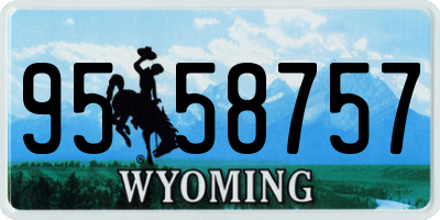 WY license plate 9558757