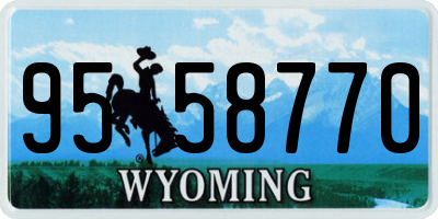 WY license plate 9558770