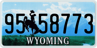 WY license plate 9558773