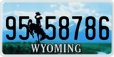 WY license plate 9558786
