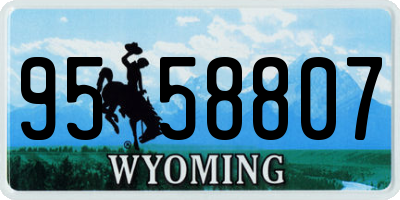 WY license plate 9558807
