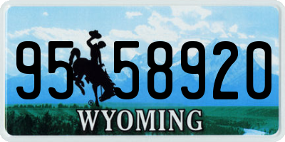 WY license plate 9558920