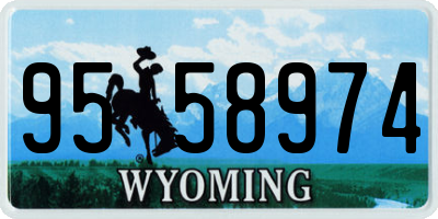 WY license plate 9558974