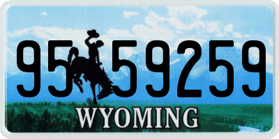 WY license plate 9559259