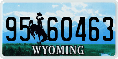 WY license plate 9560463