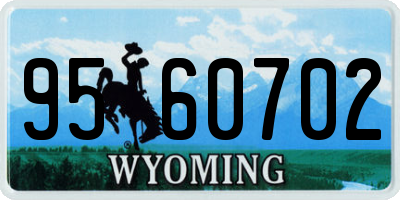 WY license plate 9560702