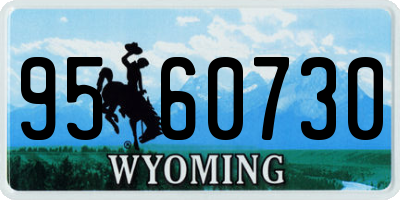 WY license plate 9560730