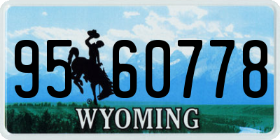 WY license plate 9560778