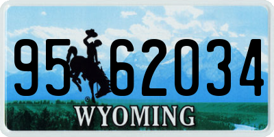 WY license plate 9562034