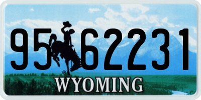 WY license plate 9562231