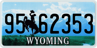 WY license plate 9562353