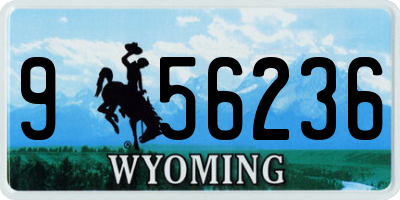 WY license plate 956236