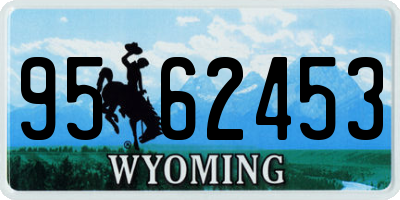 WY license plate 9562453