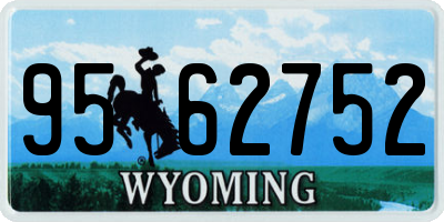 WY license plate 9562752