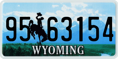 WY license plate 9563154