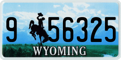 WY license plate 956325
