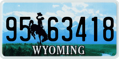 WY license plate 9563418
