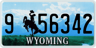 WY license plate 956342