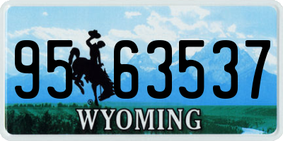 WY license plate 9563537