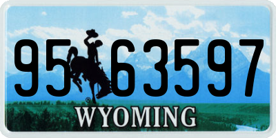 WY license plate 9563597