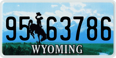 WY license plate 9563786