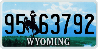 WY license plate 9563792