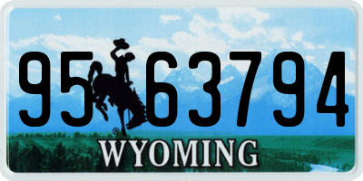 WY license plate 9563794