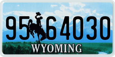WY license plate 9564030