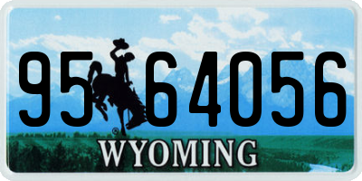 WY license plate 9564056