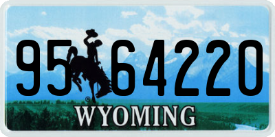 WY license plate 9564220