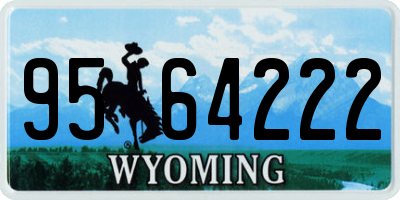 WY license plate 9564222