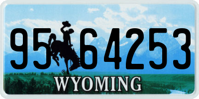 WY license plate 9564253