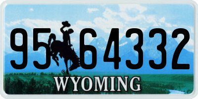 WY license plate 9564332