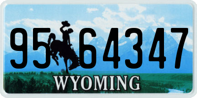 WY license plate 9564347
