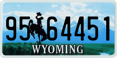 WY license plate 9564451