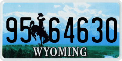 WY license plate 9564630
