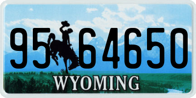 WY license plate 9564650